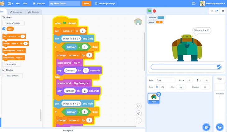 Math Game Create Create a Math Game